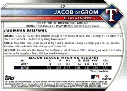 Jacob DeGROM Bowman Chrome 2025 - 85/99