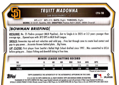 Truitt Madonna Bowman Chrome Auto 081/125
