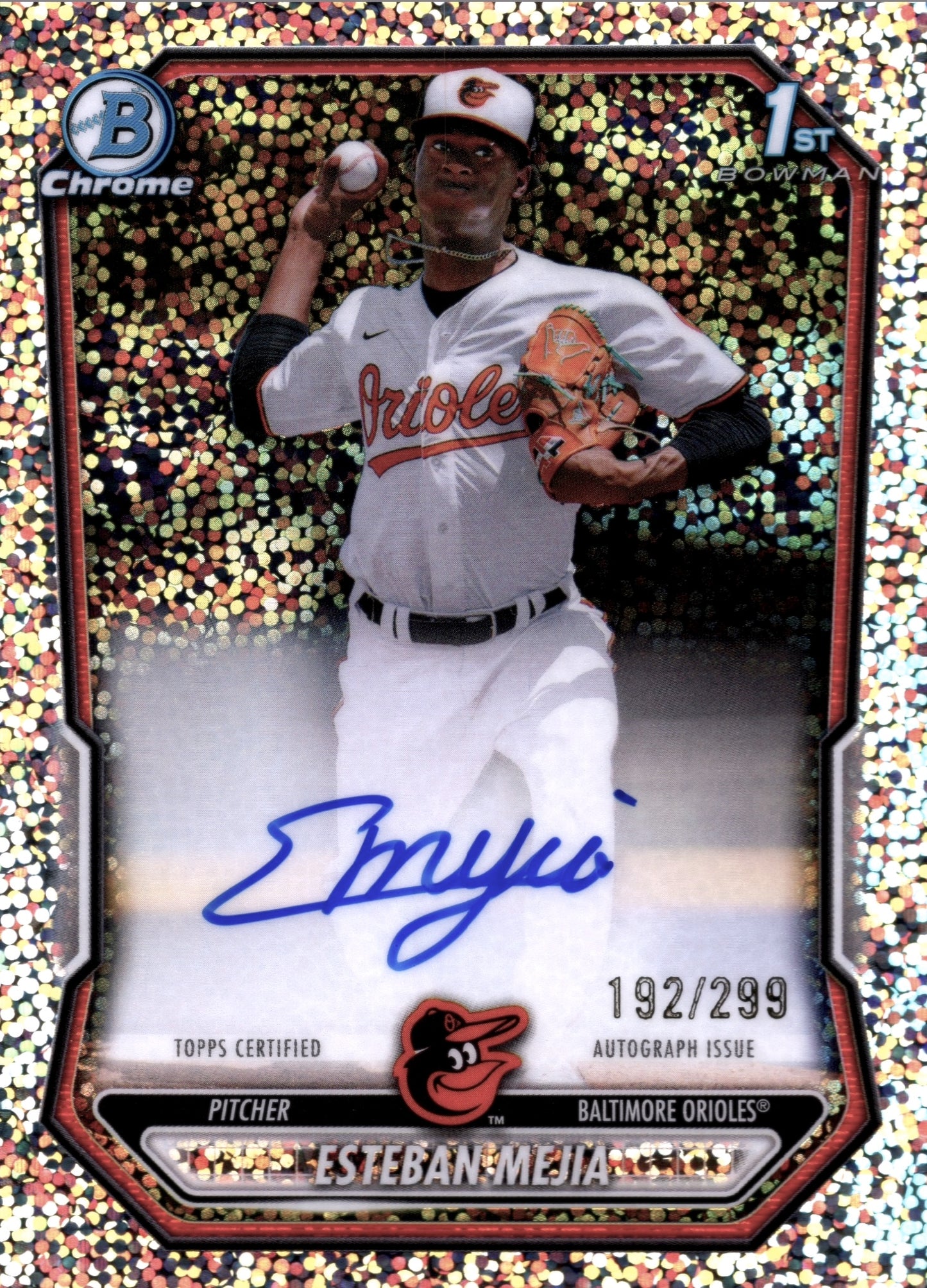 Esteban Mejia Auto on card 192/299 CPA-EME